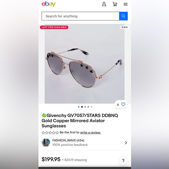 Givenchy GV7057/STARS DDBNQ Gold Copper Mirrored Aviator Sunglasses - Picture 7 of 10